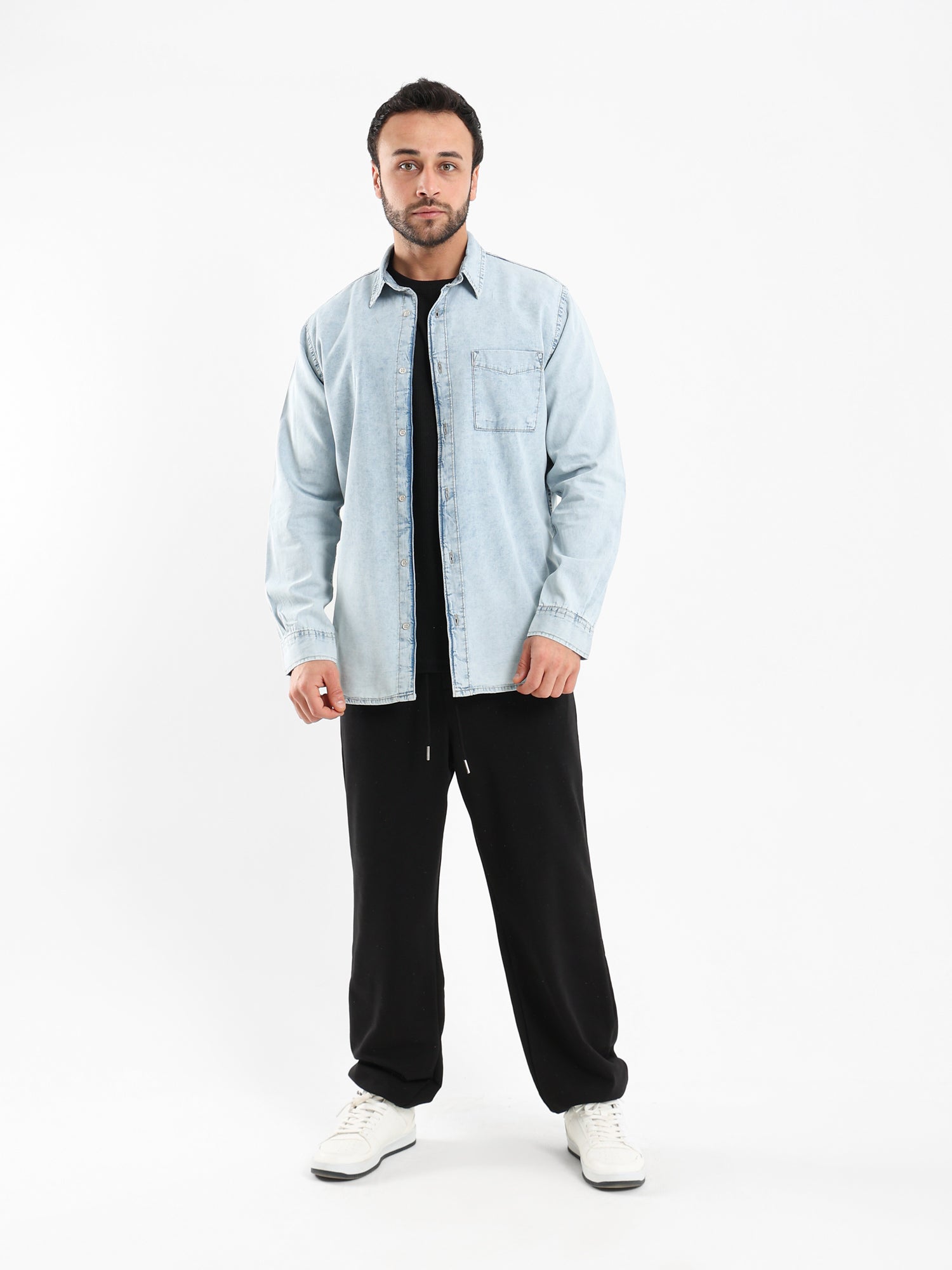 Elastic Waist Sweatpants with Ribbed Hem