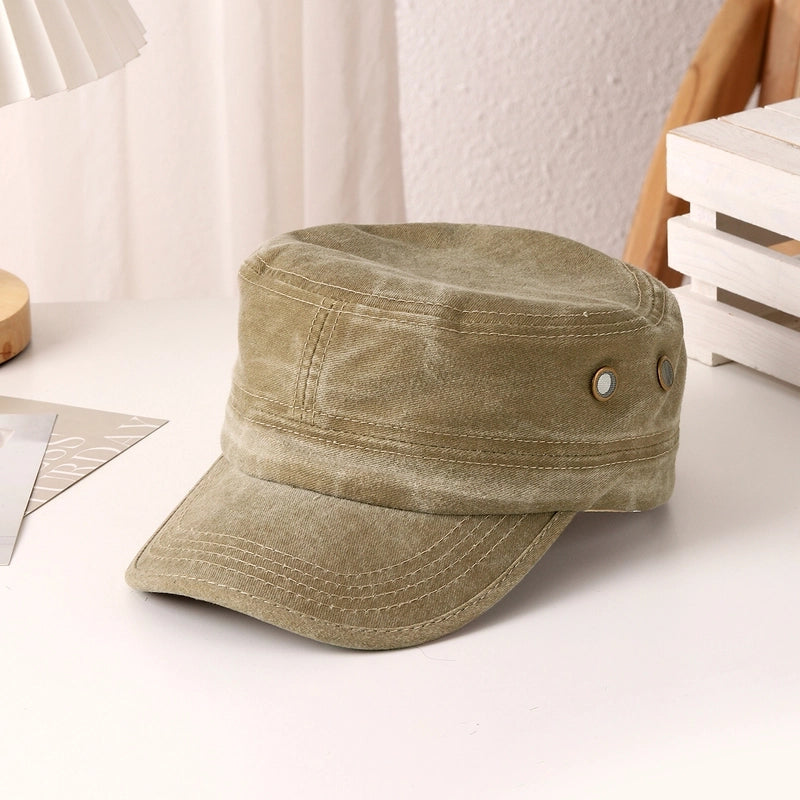 Unisex Minimalist Streetwear Solid Color Wide Eaves Curved Eaves Military Hat