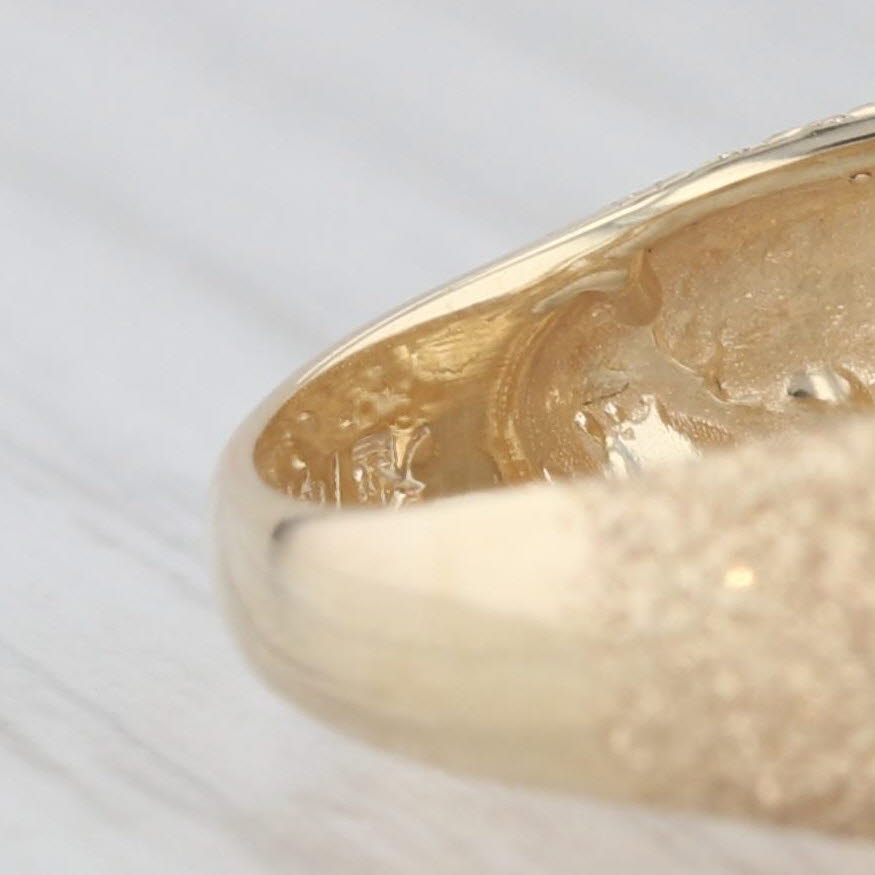 Panthers Holding Ring Brushed 14k Yellow Gold Size 7.5