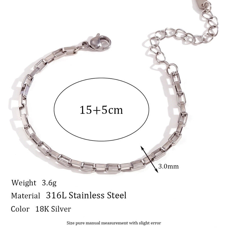 Minimalist Classic Style Oval 304 Stainless Steel Bracelets In Bulk