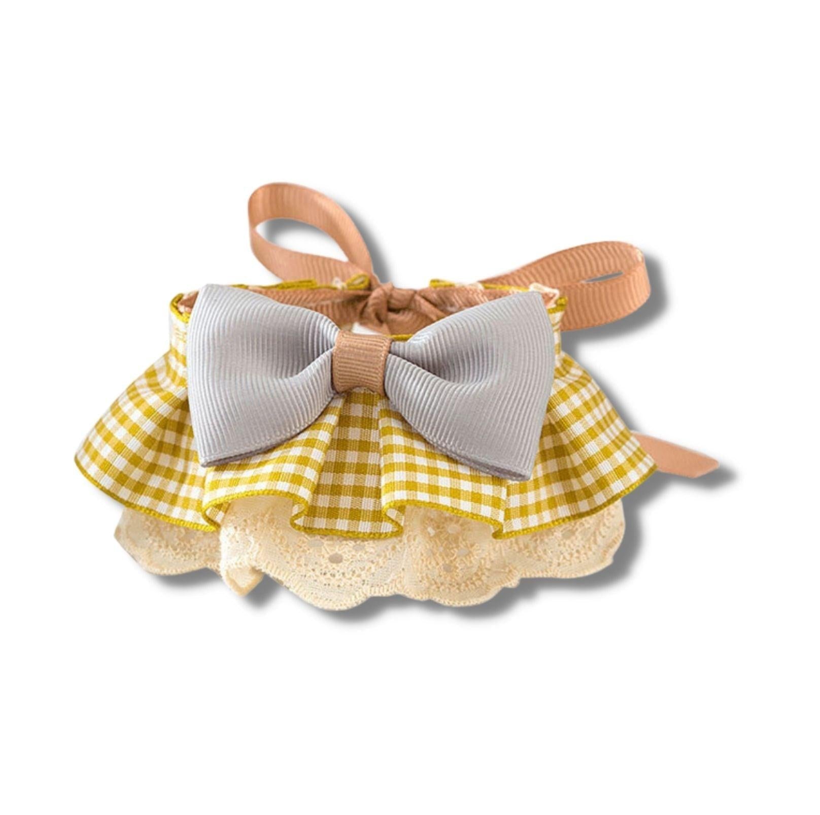 Woven Plaid Bow-Tie Pet Bib