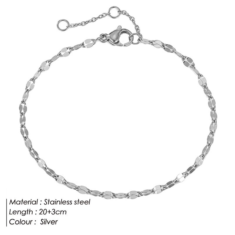 Geometric Stainless Steel Plating Inlaid Gold 14K Gold Plated Women'S Anklet