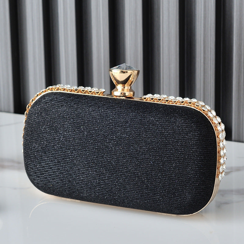 European Style Diamond-Studded Oxford Cloth Evening Clutch