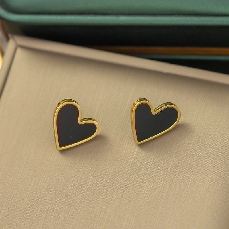 Casual Minimalist Heart Shape Titanium Steel Plating Inlay Pearl Shell Bracelets Earrings Necklace