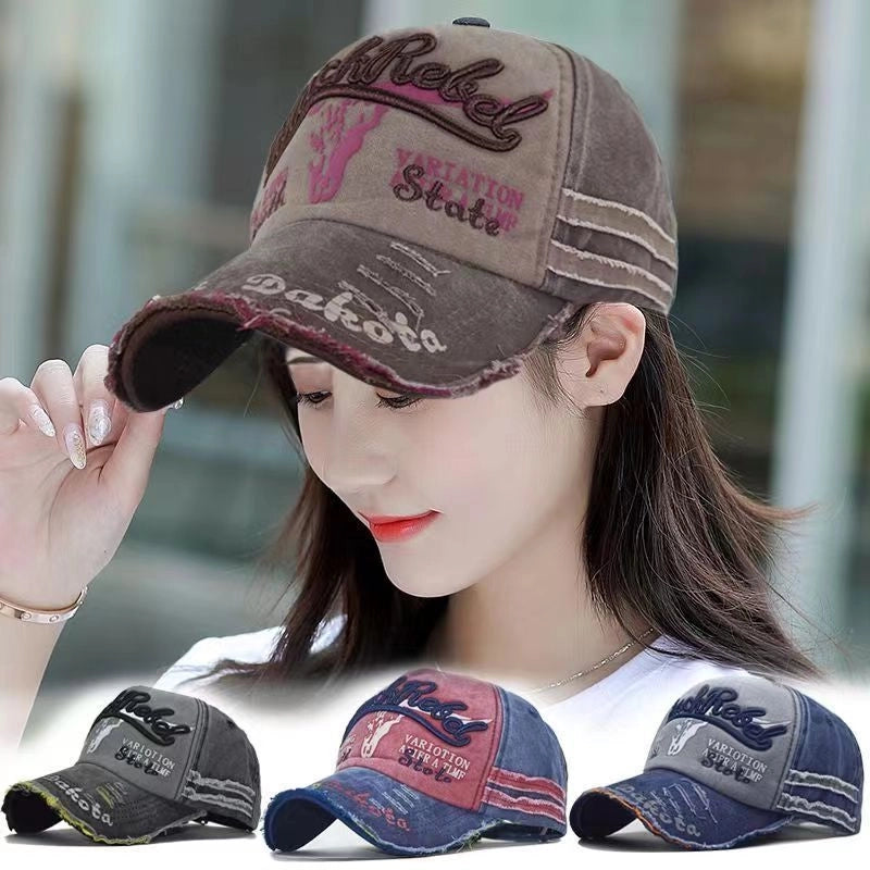 Women's New Hat Spring And Summer Outdoor Sports Baseball Cap American Retro Versatile Sun-proof Embroidered Peaked Cap
