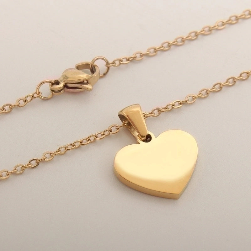 Casual Letter 304 Stainless Steel Shell Shell 18K Gold Plated Plating Inlay Pendant Necklace