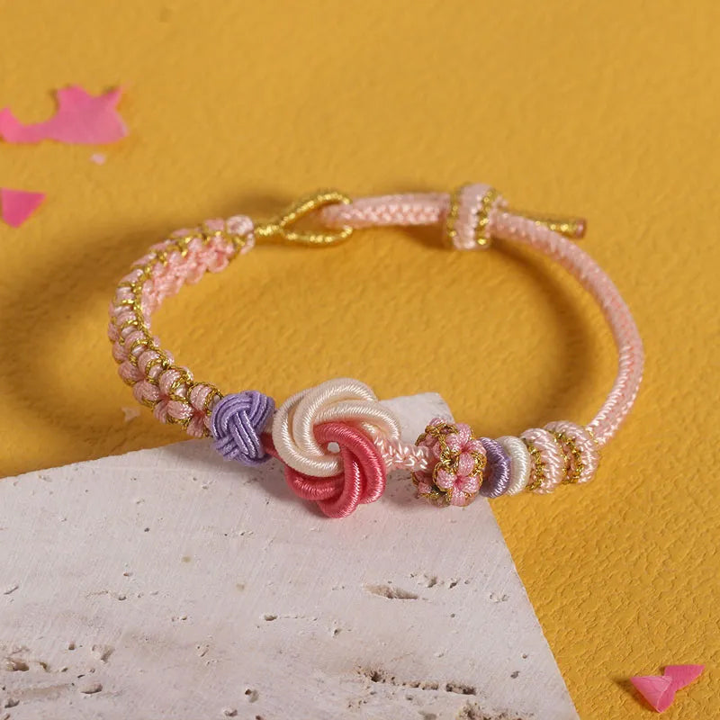 Peach Blossom Knot Braided Bracelet