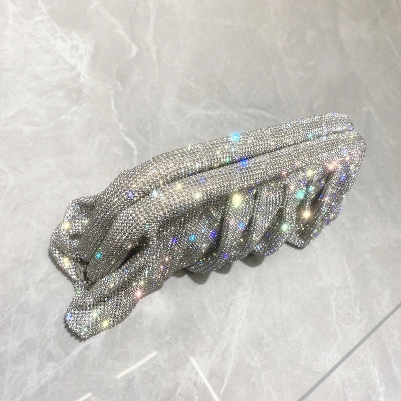 Silver Gold Blue Pvc Solid Color Square Evening Bags