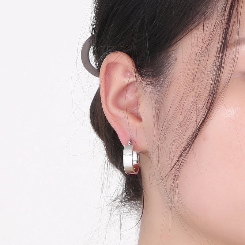 1 Pair Retro Streetwear Solid Color Plating Stainless Steel 18K Gold Plated Hoop Earrings