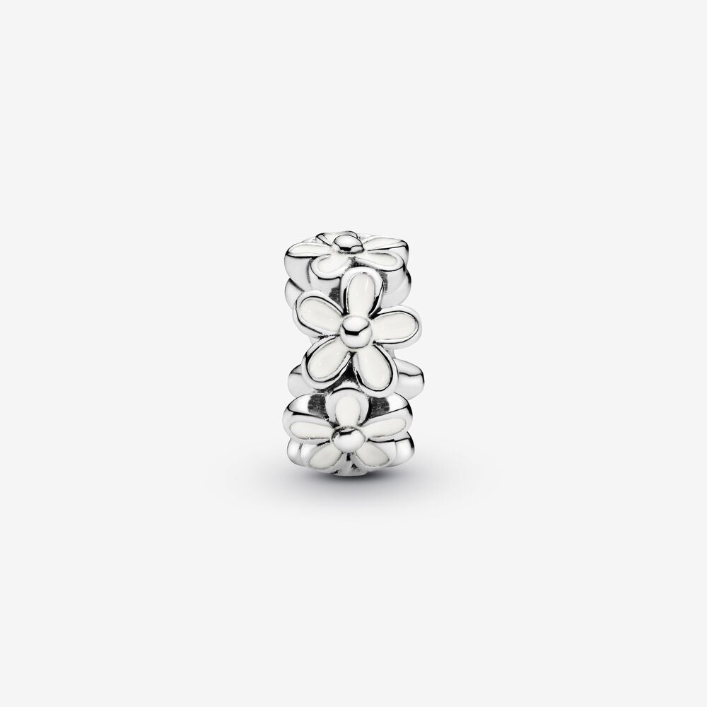 Pandora White Daisy Flower Spacer Charm