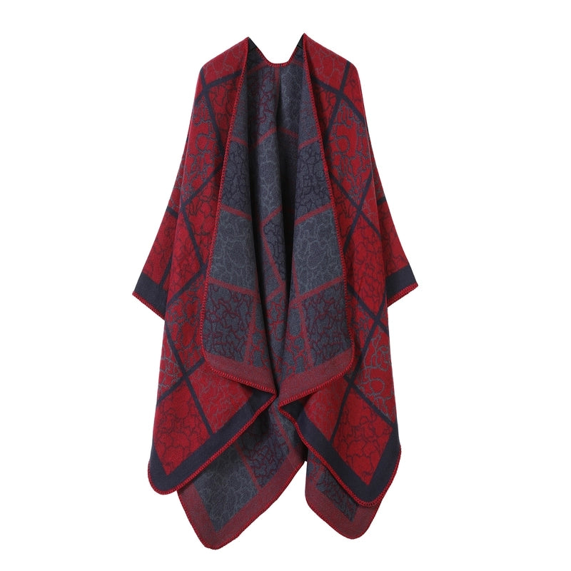New Hot Sale Shawl Men's And Women's Retro High-grade Scarf Air-conditioned Room Warm Nap Cloak