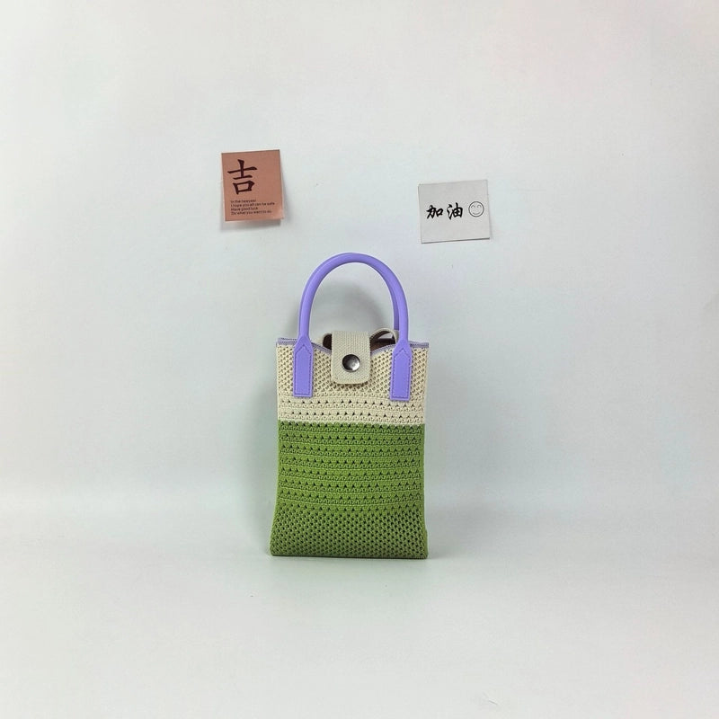 Women's Polyester Color Block Streetwear Square Hidden Buckle Handbag