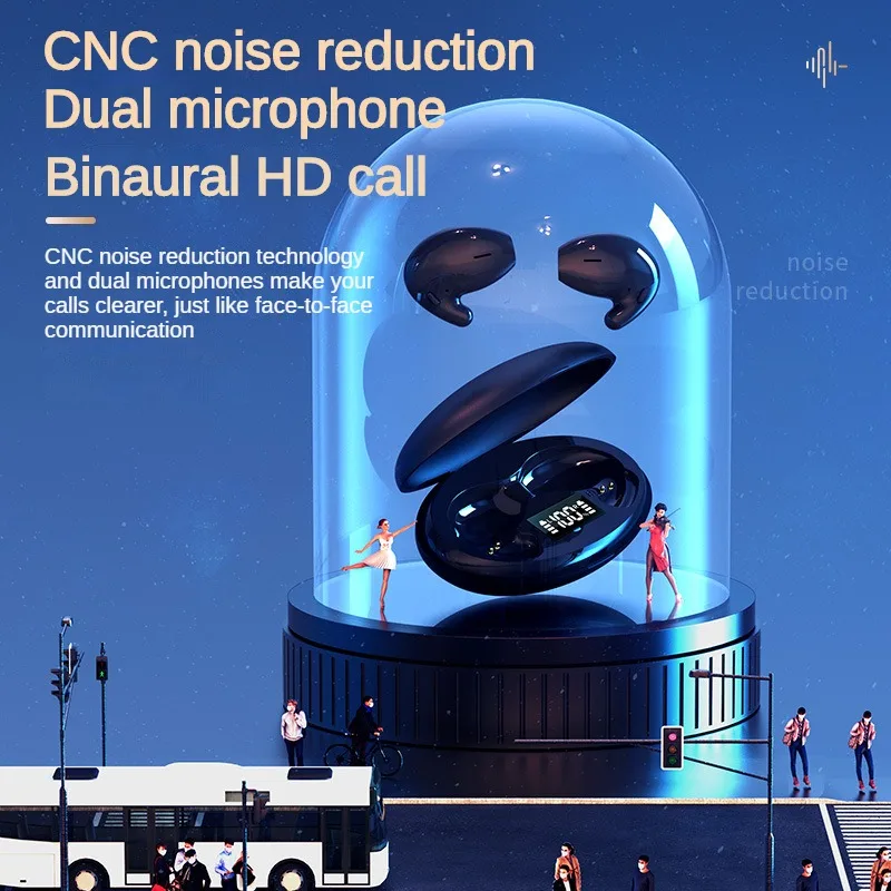 New Ultra-Thin Sleeping Headphones Wireless Bluetooth Headset Invisible Sports Earbuds Noise Reduction Earphones IPX7 Waterproof