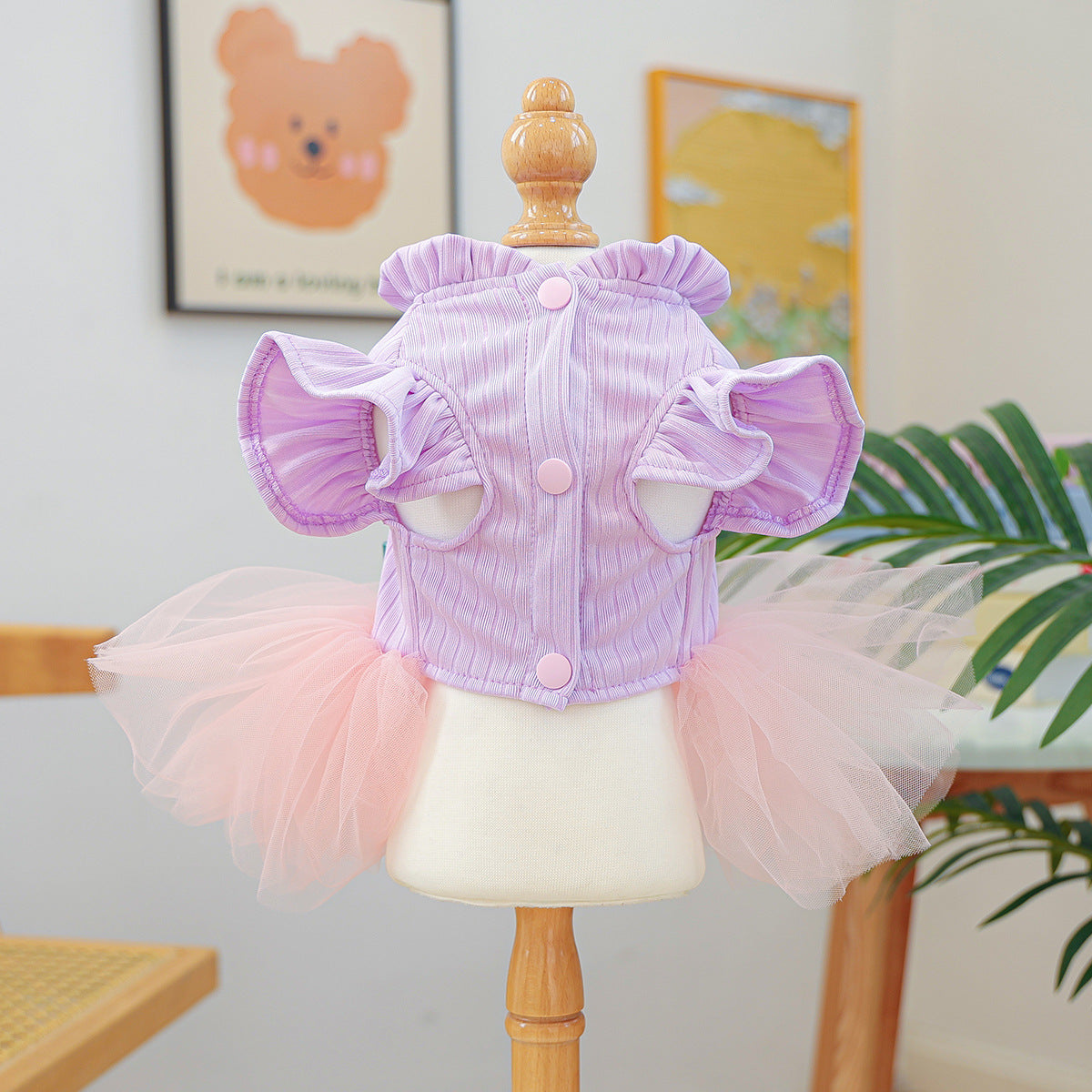 Rabbit Ear Decor Dog Cat Princess Dress