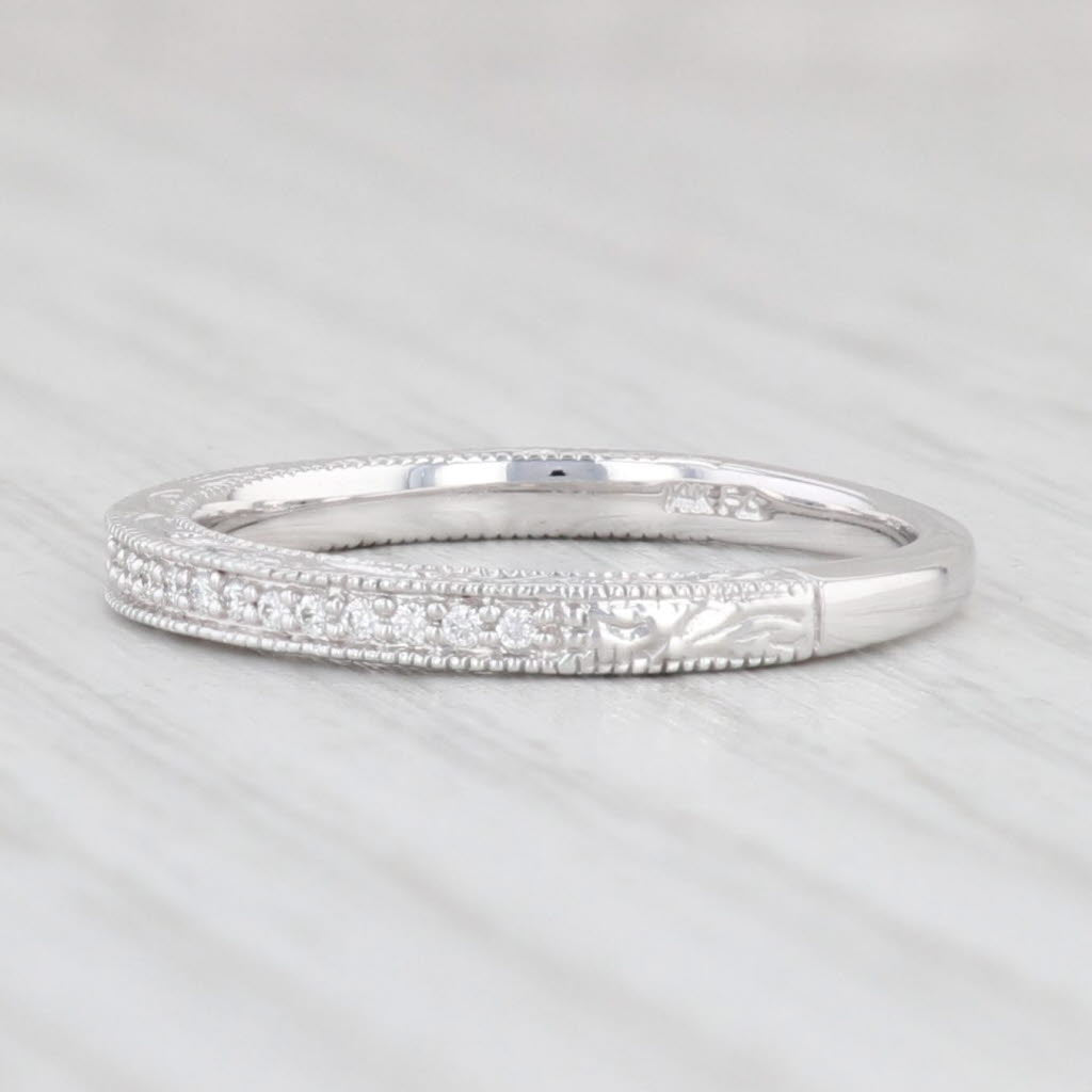 New Frederick Goldman Diamond Wedding Band 14k White Gold Sz 6.5 Stackable Ring