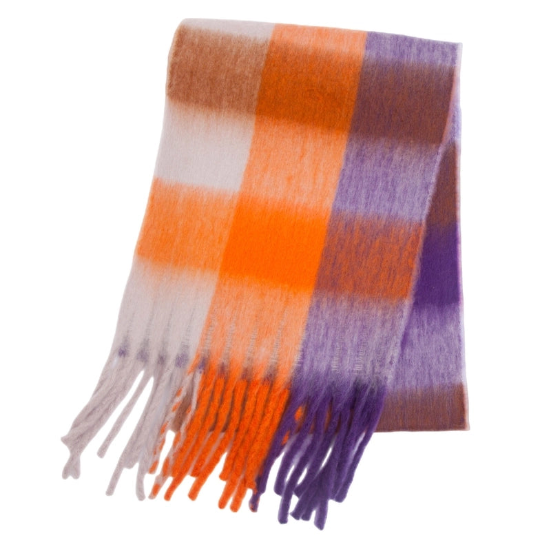 Women's Casual Minimalist Lattice Polyester Tassel Scarf