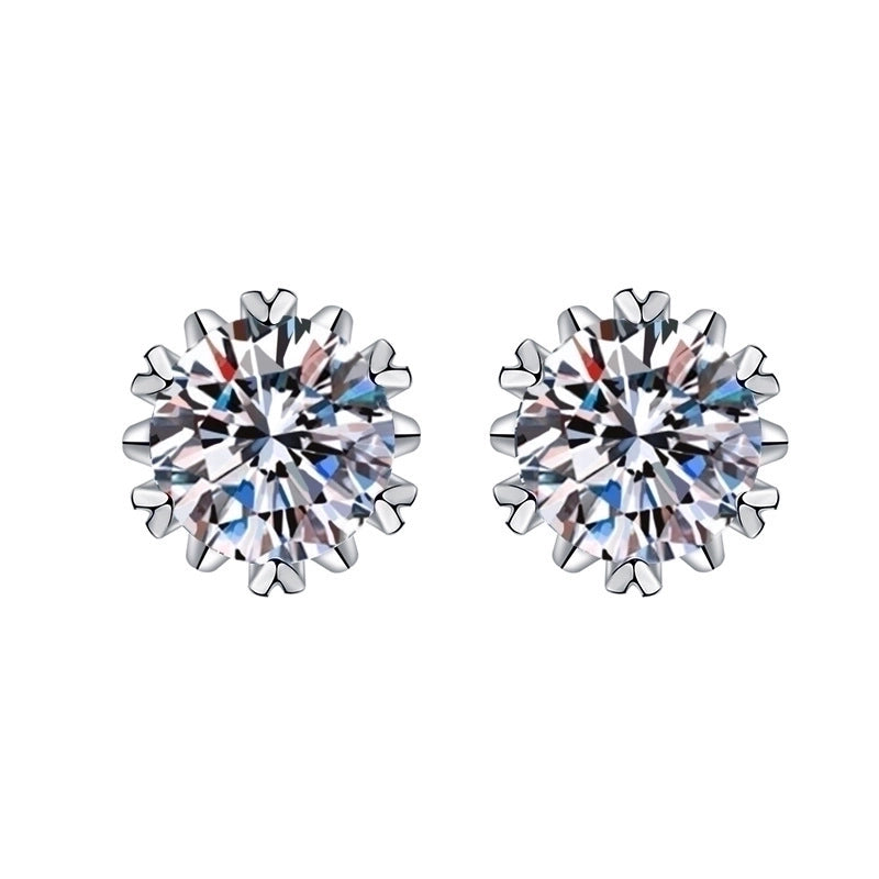 1 Pair Sweet Minimalist Round Heart Shape Bow Knot Plating Inlay Copper Zircon Silver Plated Drop Earrings