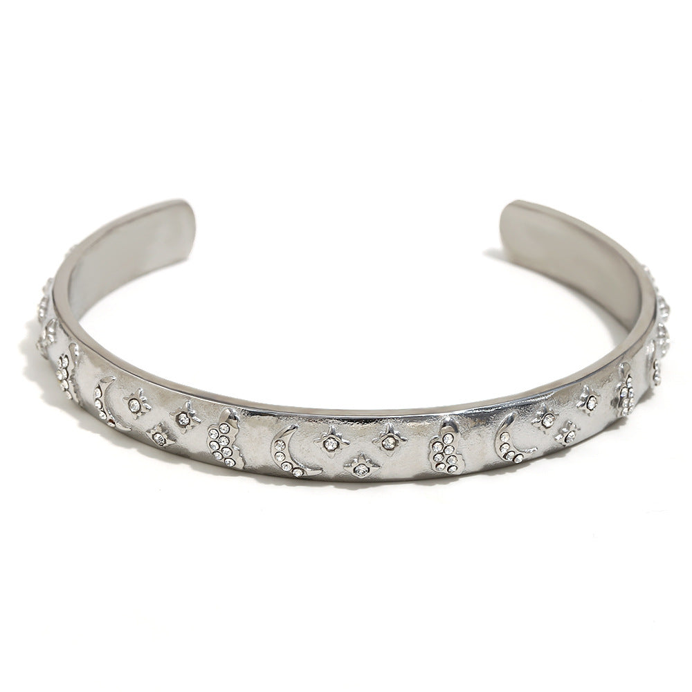 Ins Fashion Niche Advanced Versatile Ring Bracelet Stainless Steel 18K Gold Plated Tarot Earrings Female