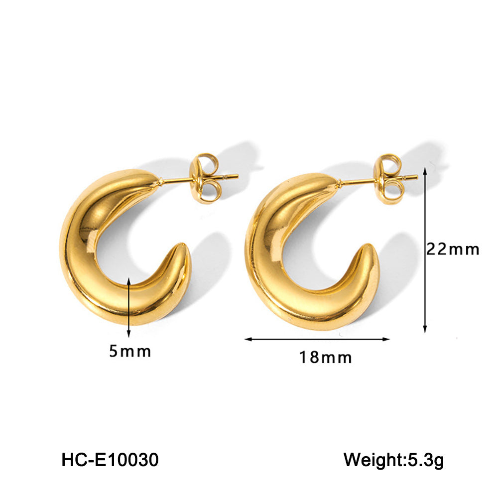 IG Style Geometric Stainless Steel Electroplating Earrings