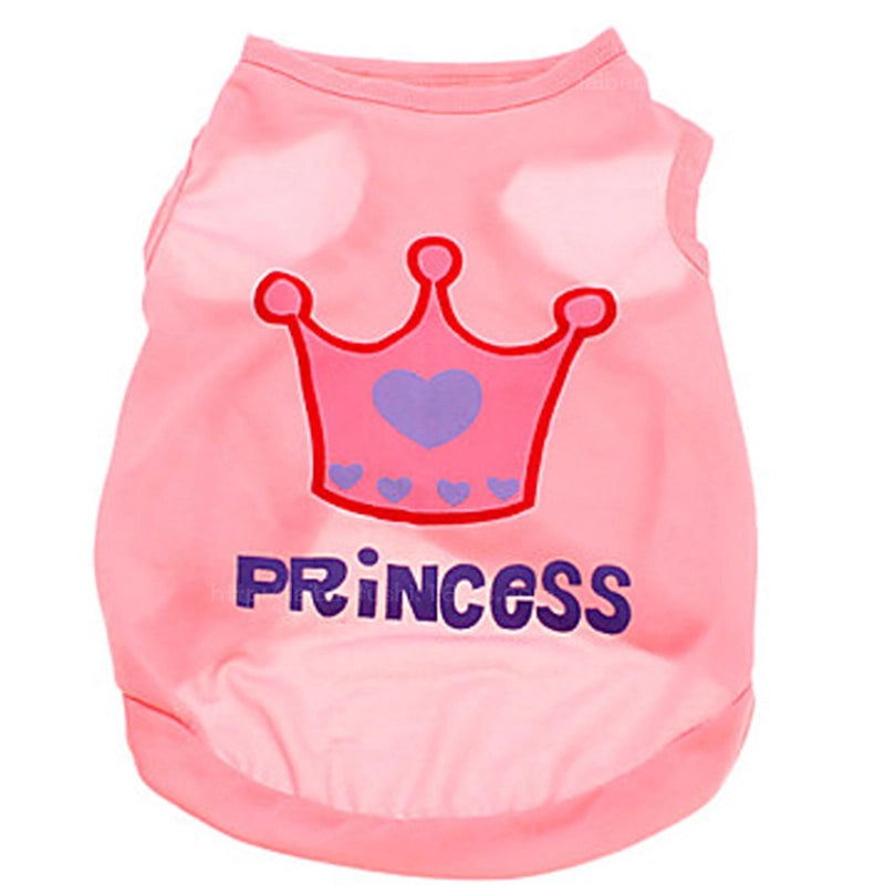 Pet Supplies Dog Clothes Pink Crown Letter Vest Teddy Clothes Spring And Summer