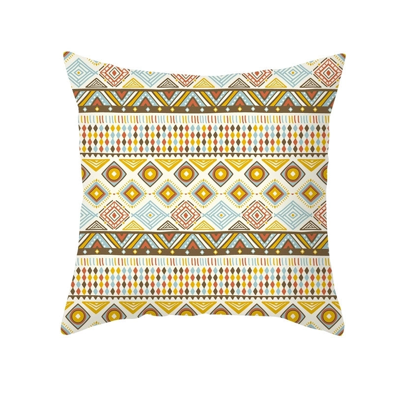 Ethnic Style Geometric Fibre Peach Skin Pillow Cases