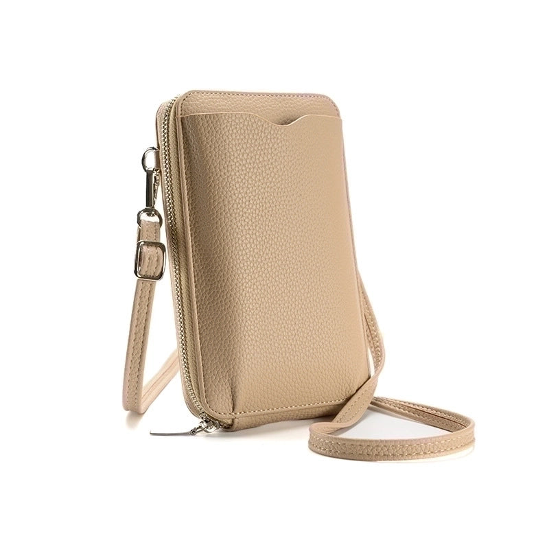 Women's Pu Leather Solid Color Basic Square Zipper Phone Wallets