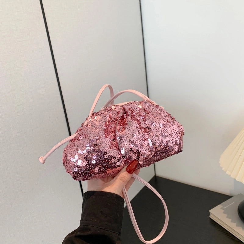 Women's Small Special Material Solid Color Elegant Vintage Style Dumpling Shape Buckle Evening Bag