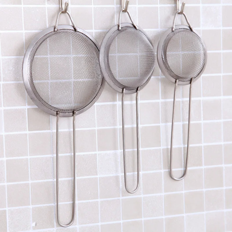 3-Piece Stainless Steel Fine Mesh Strainer Set.