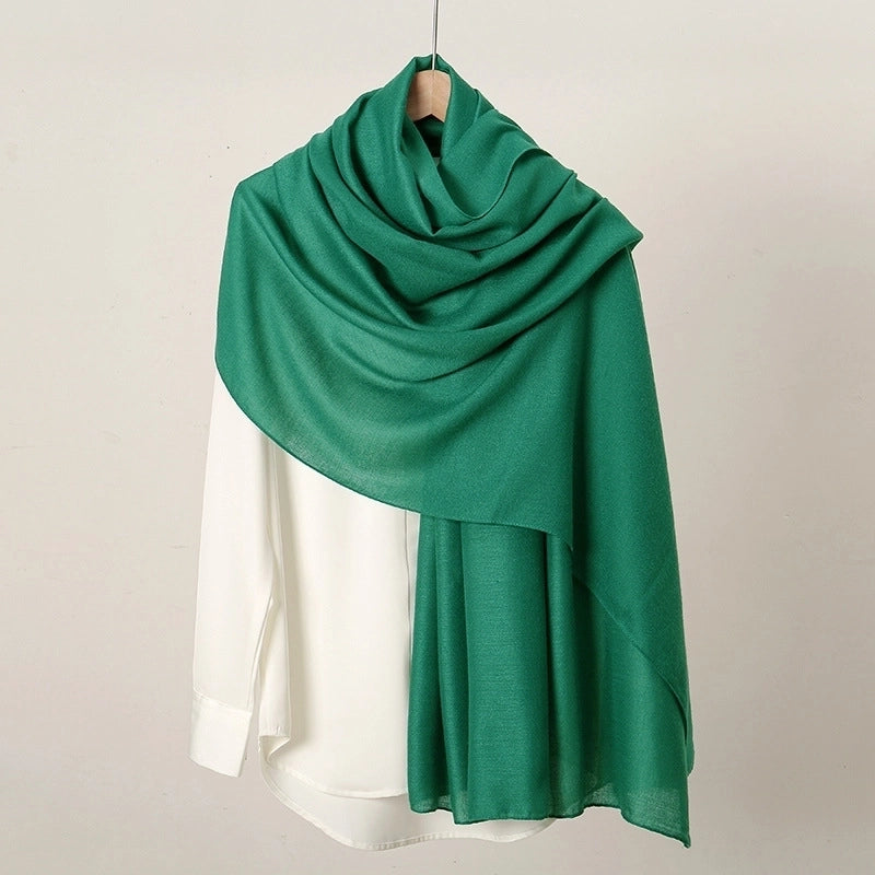 Women's Casual Sweet Solid Color Cotton And Linen Scarf