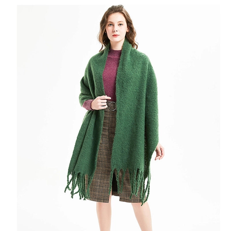 Women's Vintage Style Solid Color Polyester Scarf