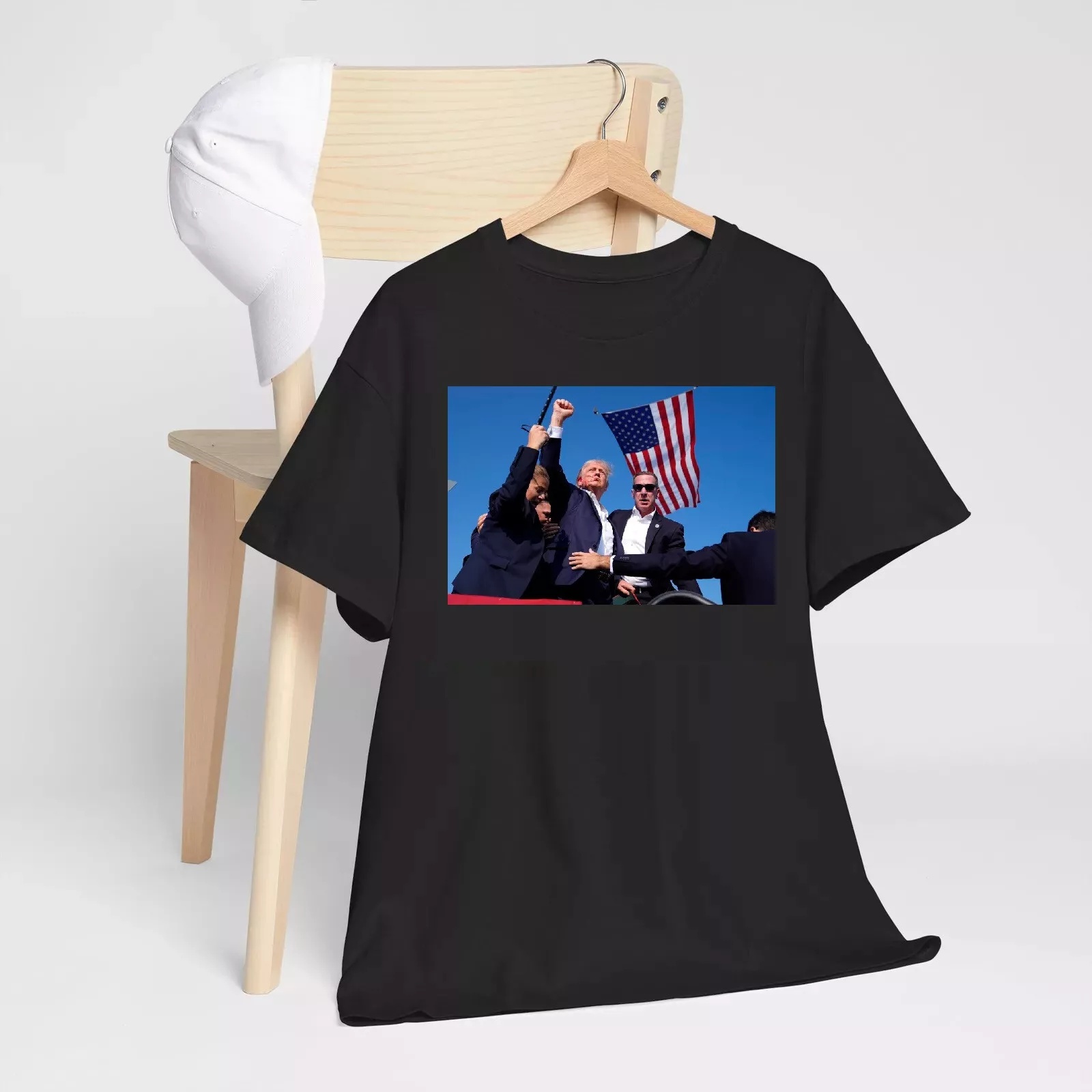 Donald Trump Rally Shooting T-Shirt US Support Trump 2024 Unisex Cotton Soft