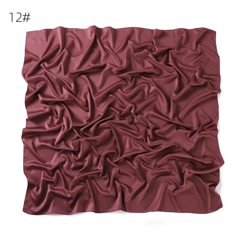 Women's Minimalist Solid Color Satin Silk Scarf