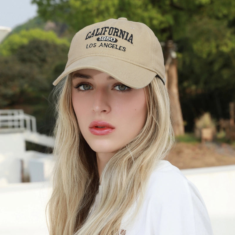 Unisex Casual Retro Letter Embroidery Curved Eaves Baseball Cap