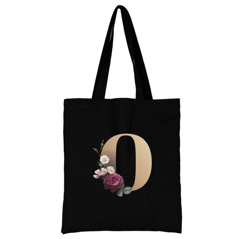 Women's Minimalist Letter Flower Shopping Bags
