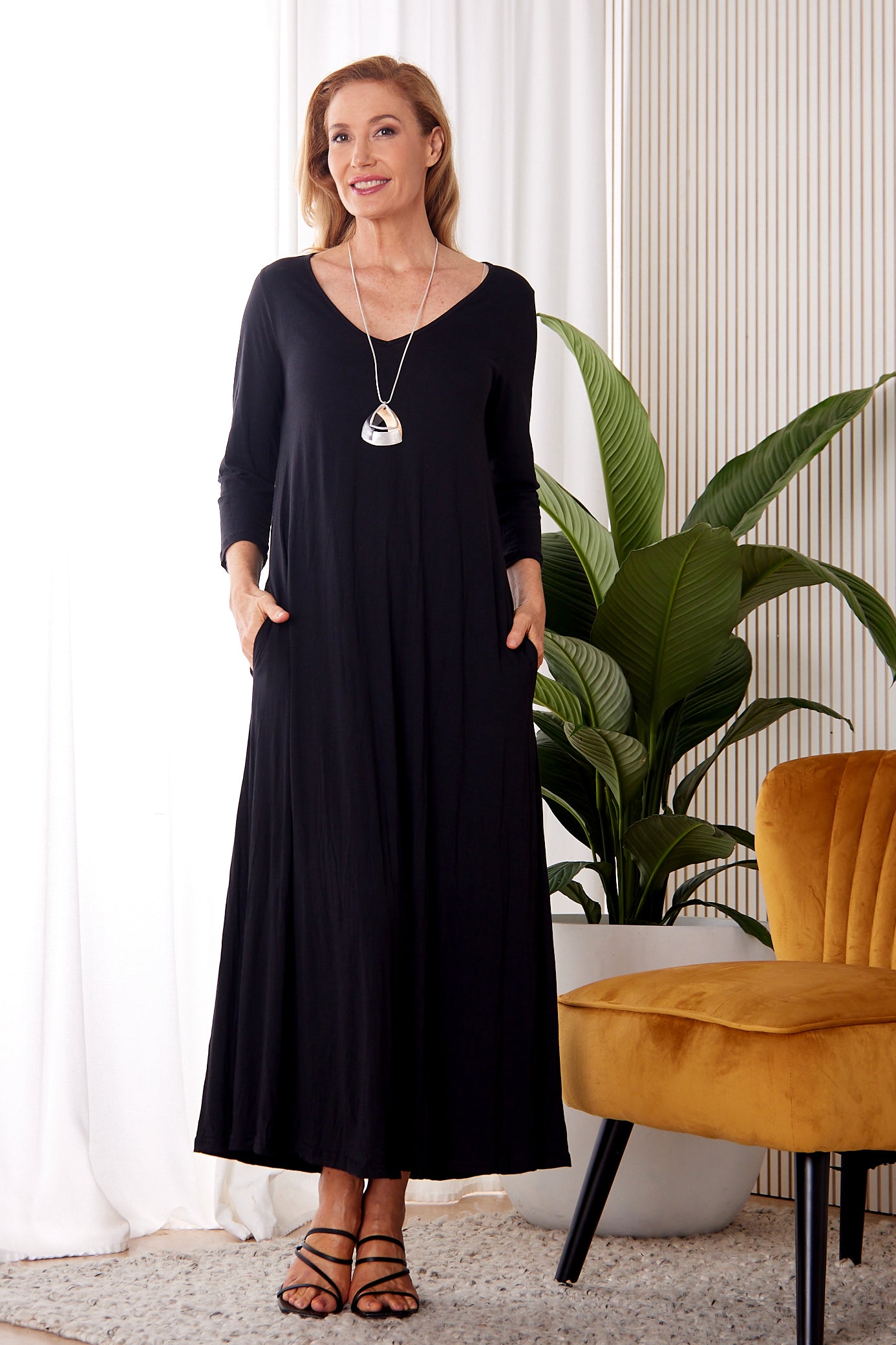 Demi Bamboo Maxi Dress - Black