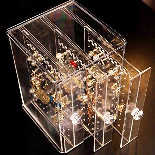 Acrylic Women's Earrings Jewelry Display Stand Rack. Organizer Storage Box. Drawers Design Rack Holder