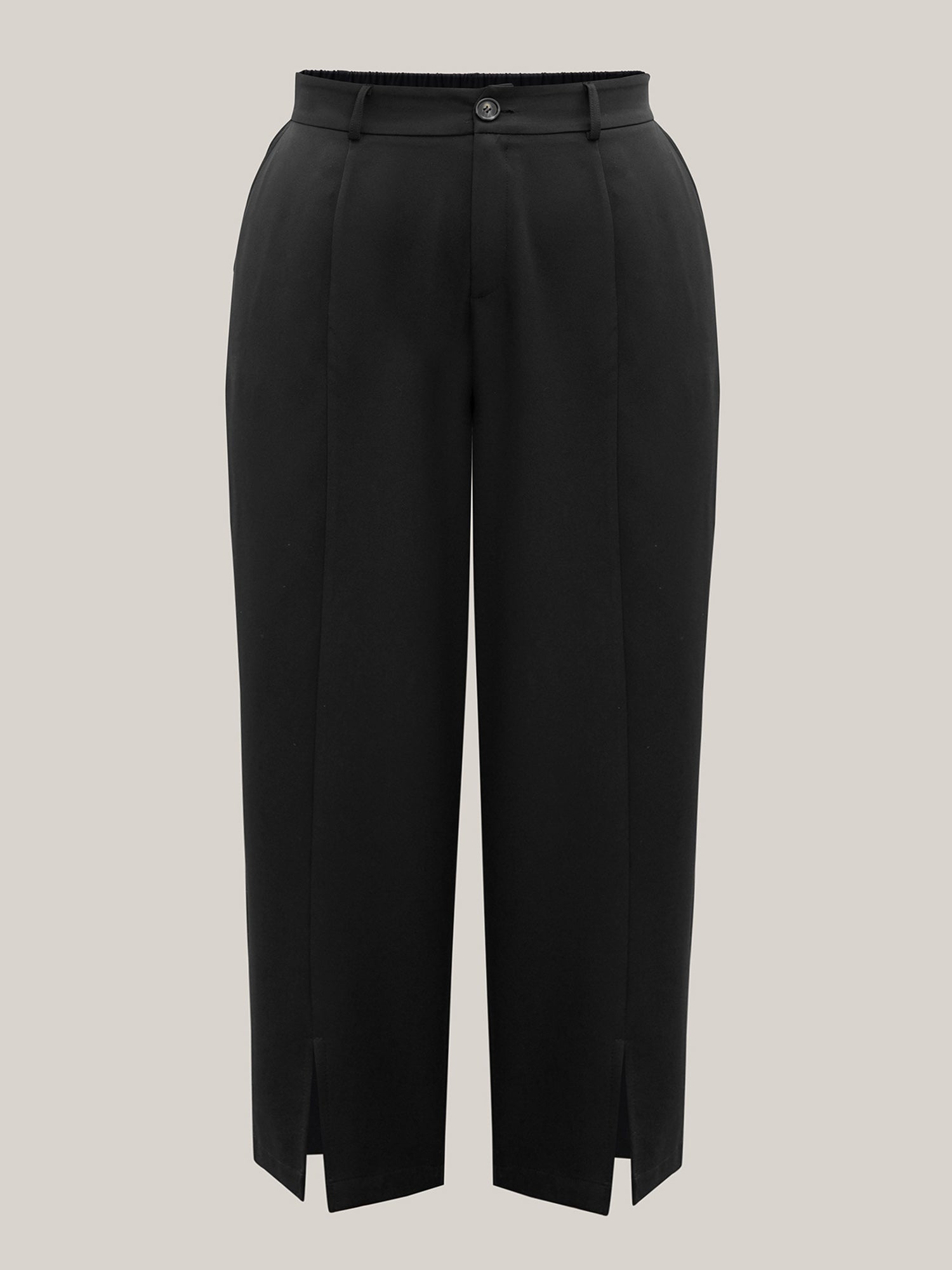 Pleated Loop Straight-Leg Pants