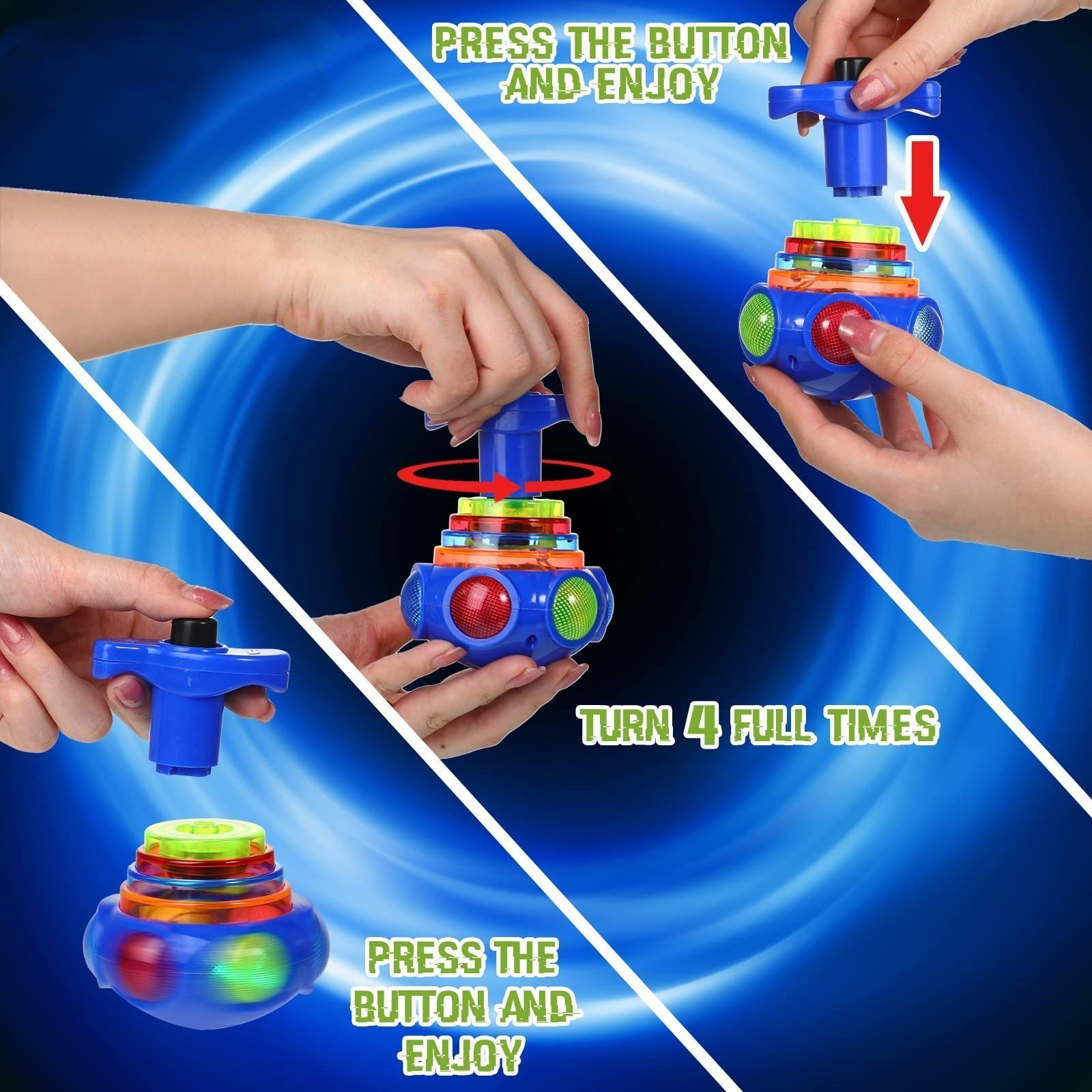 🔥BIG SALE - 50% OFF🔥 Music Flashing Spinners Toy With Launcher