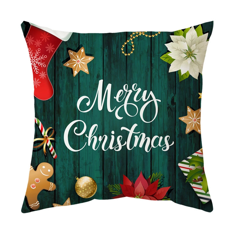 Fashion Christmas Tree Santa Claus Elk Polyester Pillow Cases