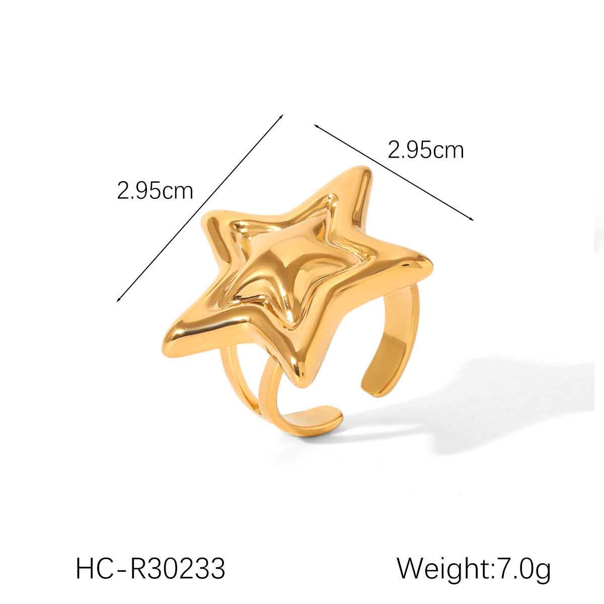 Stainless Steel Five-Pointed Star Pendant Necklace Gold And Silver Color Matching Star-Shaped Open Ring Titanium Steel Star Earrings
