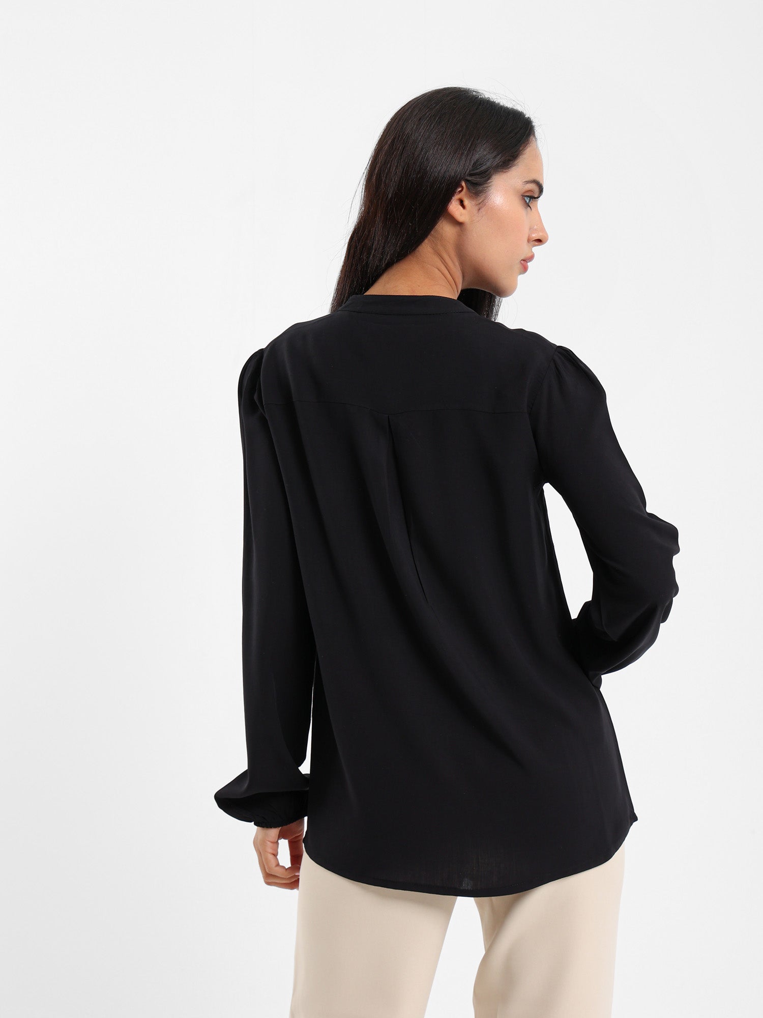 V-Neck Long Sleeve Blouse
