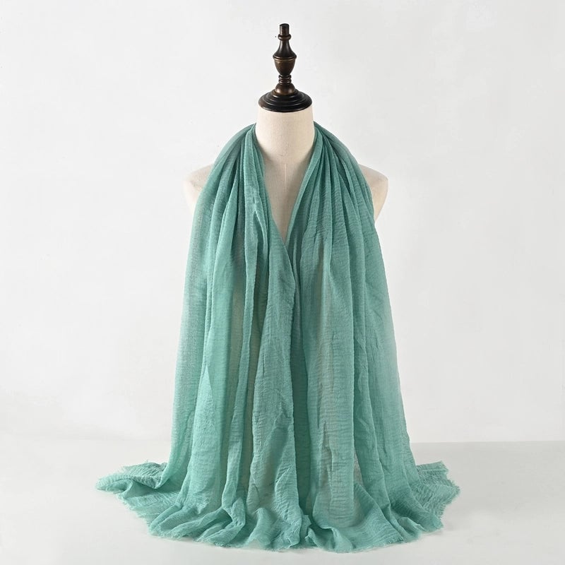 Women's Vacation Minimalist Solid Color Cotton Silk Scarf