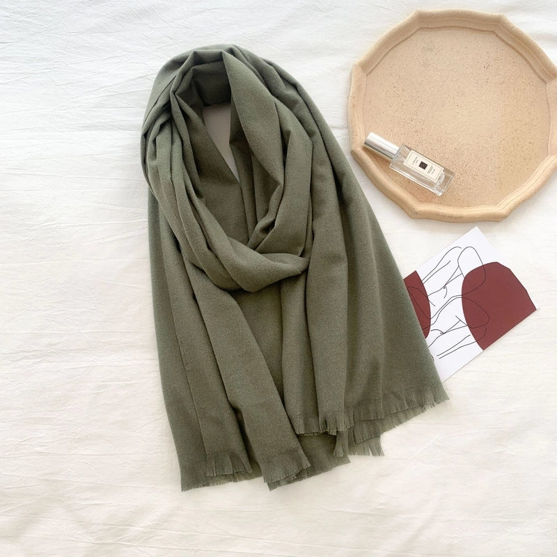 Women's Minimalist Solid Color Imitation Cashmere Scarf