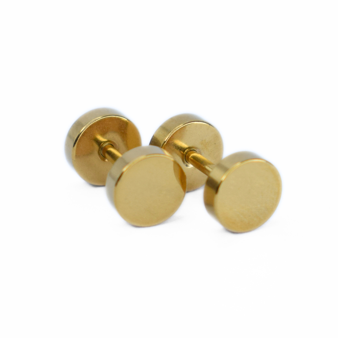 6mm Double studs - Gold