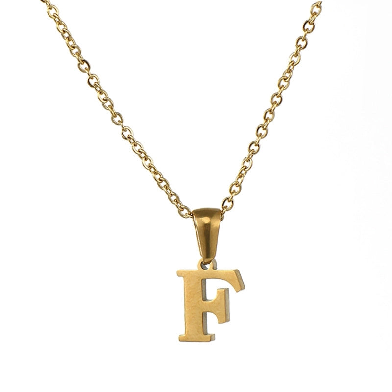 Minimalist Letter Stainless Steel Plating Pendant Necklace