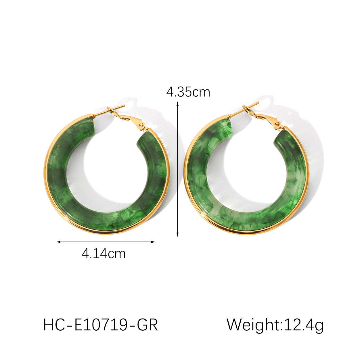 Retro Style Stainless Steel Earrings Resin Earrings Female Earrings Niche Design
