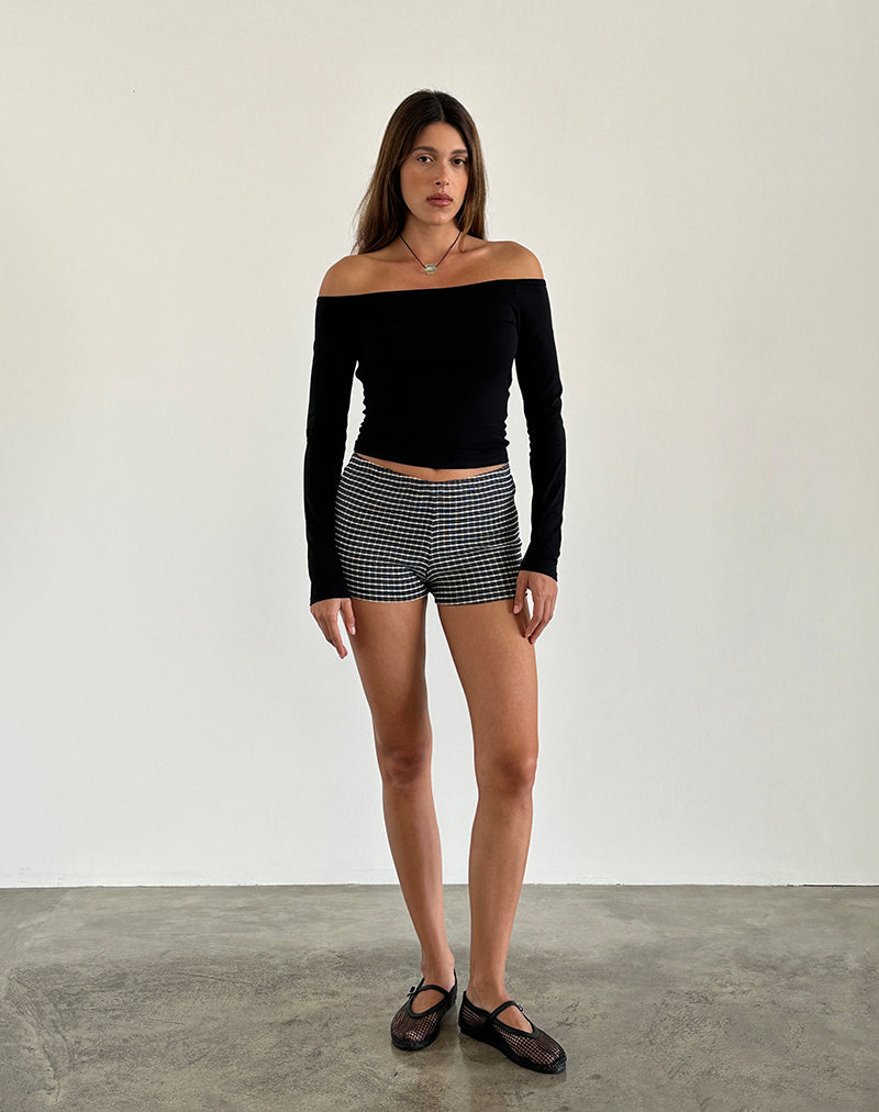 Gelbiya Long Sleeve Open Back Top in Black