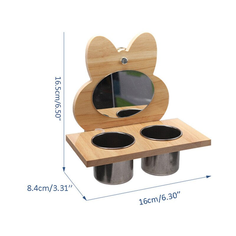 Bird Mirror Toy with Wooden Platform