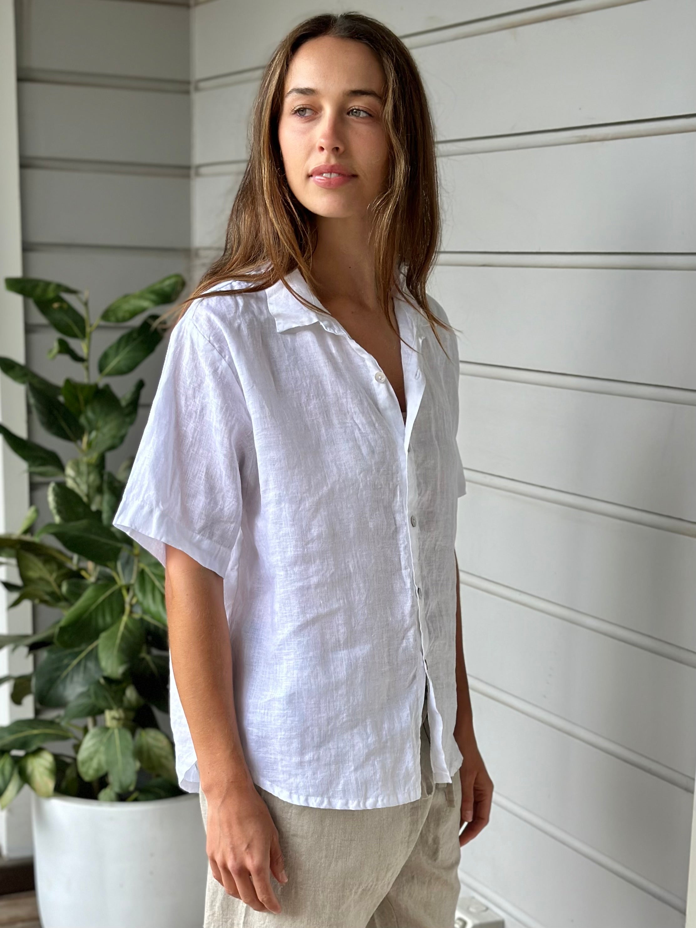 august shirt-white linen