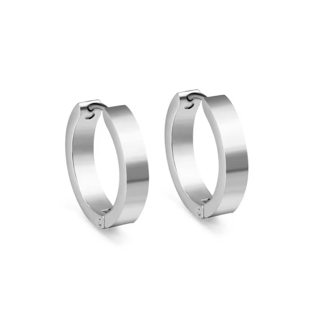 16mm edged hoops - Silver